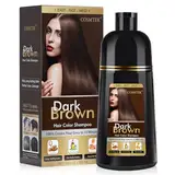 Dunkelbraun Haarfärbeshampoo für Graues Haar, Sofort Haarfarben Shampoo für Männer und Frauen, Hair Dye 3 in 1, Hair Color Shampoo 500ml