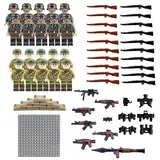 20 Mini Figures Military Kit, Enthält Gewehr*26/Bodenplatte*1/Sandsack*10/Bazooka*1/Nachtsichtgeräte*7, Toy Soldiers Ww2, Soldaten Figuren, Toy Soldiers, Sehr Geeignet Für Militärische Enthusiasten
