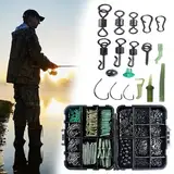 FGXY 420-teiliges Karpfen-Angelgerät, Angelzubehör Set inkl. Jig Haken Clips, Bullet Bass Werfen Sinker Gewichte, Sinker Slides, Gummis, Karpfen-Tackle mit Angehen Box (420PCS-Fanggerät Modell)