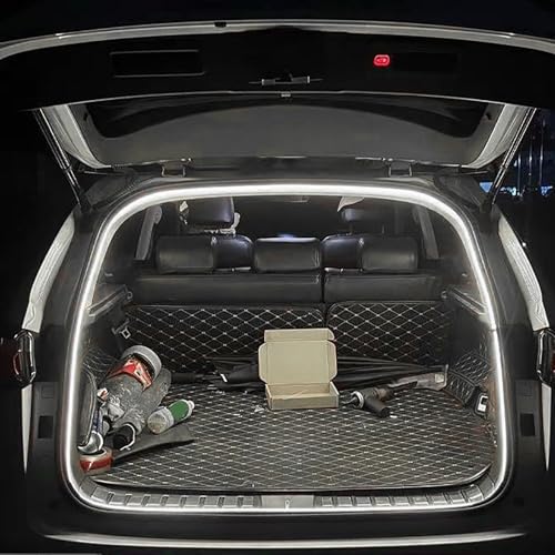 Dynamic Flowing Car Trunk Light Strip, Auto-Kofferraum Lichtstreifen, Automatischer Sensor Tail Box Light Strip, Streifen Licht für Auto Kofferraum Innenbeleuchtung Dekoration (Weiß)