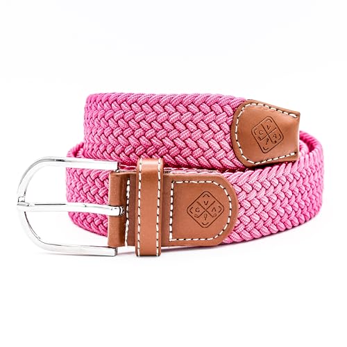 Geflochtener elastischer Stretch-Golfgürtel, Größe M, L, 118 cm, Signature Serie (2024), Pink, Medium - Large