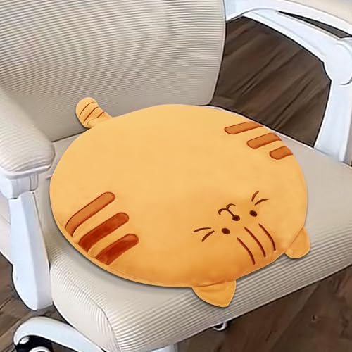 Gohytal Sitzkissen Kinder,Memory Schaum Sitzkissen,Runde Katze Stuhlauflage Dicke Stuhlkissen,Sitzpolster mit Abnehmbarem Bezug,Cartoon Tier Sitzauflage für Kinderzimmer Bürostuhl Gartenstuhl Schule
