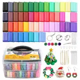Artecho Polymer Clay Kit, 50 Farben Oven Bake Modellierung Clay Kit mit 5pcs Clay Sculpting Tools und 31pcs Zubehör für DIY, Schmuck Design, Home Decoration und Kunst Skulptur