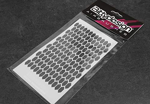 Bittydesign RC Vinyl Stencil - Honeycomb V3 Karosserie Design Abklebebogen Airbrush Schablone