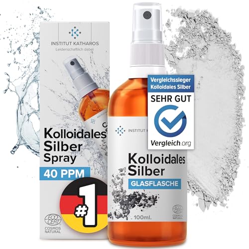 Kolloidales Silber Spray 100mL | 100% natürlich 40 PPM | Hohe Konzentration, kleinere Partikeln, höhere Wirksamkeit | Made in the EU.