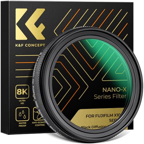 K&F Concept Black-Mist 1/4 Filter für Fujifilm Kamera X100-Serie,Black Promist 1/4 Filter Kompatibel mit Fujifilm Kamera X100/X100F/X100S/X100T/X100V/X100VI -Schwarz (Nano-Xcel Serie)