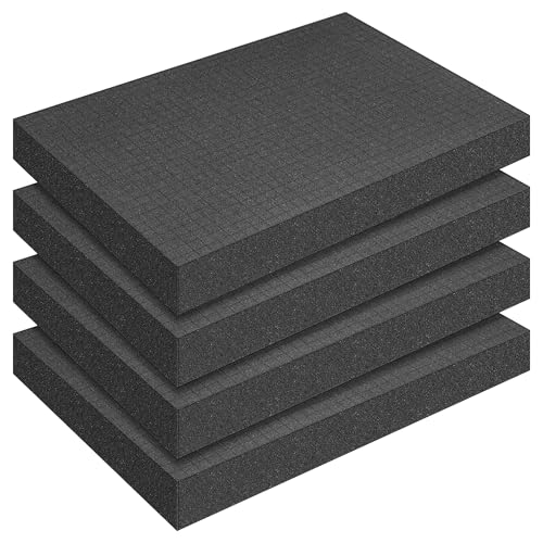 4 Stück 400 x 300 x 50 mm Schaumstoff Zuschnitt Rasterschaumstoff - Werkzeugkoffer Kamerakoffer Schaumstoff,Koffereinlage,Tabletop Miniaturen,Werkzeug (400 x 300 x 50 mm 4er-Pack)