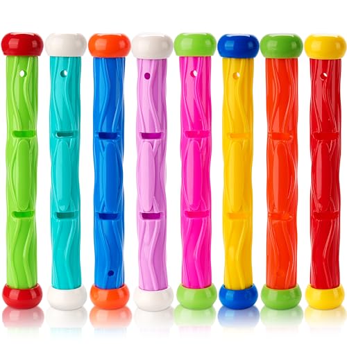 JOYIN 8 Stücke Tauchstäbe, Wasserspielzeug, Tauchstab für Kinder,buntes Schwimmspielzeug, sinkende Wurfstäbe für Kinder, Geschenke, Sommer, Schwimmtraining, Wasserspaß