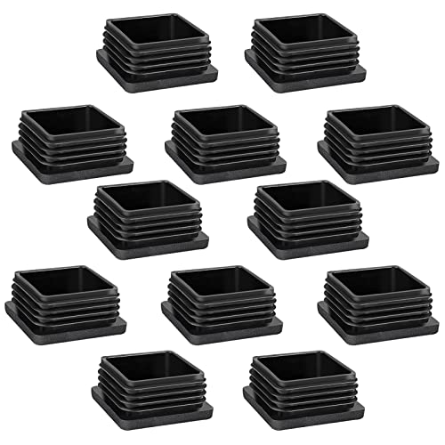 Lamellenstopfen für Vierkantrohre,moinkerin 12 Stück Rohrstopfen 60X60mm Stopfen für Metallprodukte,Stühle,Sofas,Tische, Regale,Rohrstopfen Quadratisch (12, Quadratisch-60X60mm)