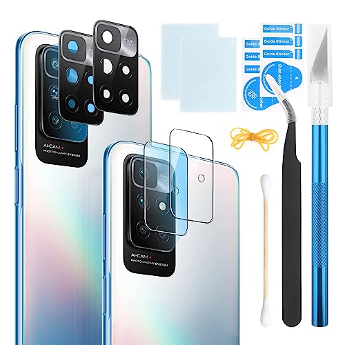 2 Stück Rückkamera Objektiv Glas Ersatz für Xiaomi Redmi 10 2021 2022 Back Rück Kamera Linse Glas Rückseite Linse Redmi 10 2021 2022 Mit Reparaturset