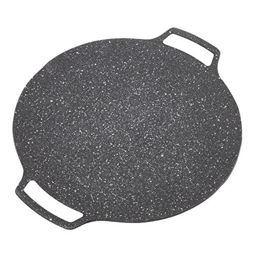 FOUF Korean BBQ Grillplatte, Antihaft, Induktionsherd-geeignet, Schwarz, Rund, Aluminium, 30cm