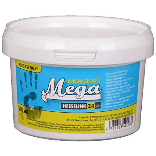 Hesselink Handwaschpaste 'Mega' 500ml - Der starke Reiniger gegen Öl, Fett, Ruß, Farbe etc. Handreiniger gegen dreckige Hände