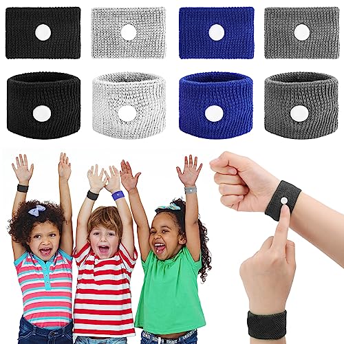 Abeillo Akupressur Armband, 4 Paar Sea Band Gegen Übelkeit Kinder und Erwachsene für Schwangerschaft Fliegen Seekrankheit Reiseübelkeit