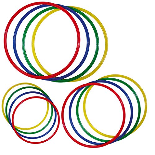Wiemann Lehrmittel Gymnastikreifen-Set, 4 Stück, flach, bunt, aus Kunststoff (Ø 60 cm)