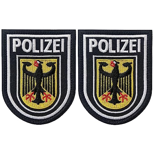 2 Stück Polizei bestickte Aufnäher mit Klettverschluss, strapazierfähiger Stoff, Polizei-Aufnäher für Offizier, Wachuniformen, Weste, Jacke, Tragetasche, Hut