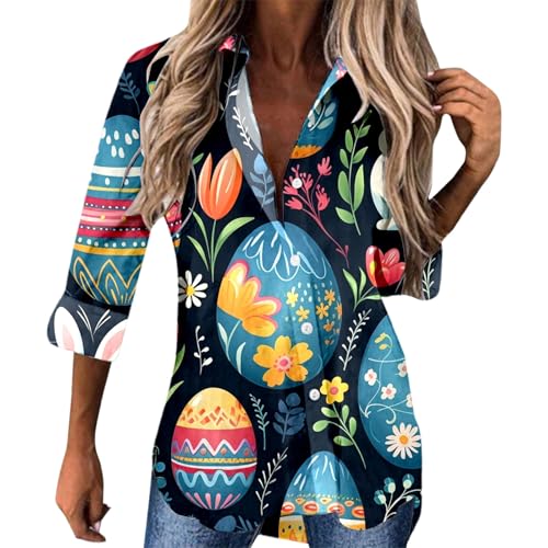 Damen Bluse mit Paillettenbesatz, V-Ausschnitt, glitzernd, glitzernd, lockere Langarmbluse, für den Urlaub, Abendparty, glänzende Hemden Bluse Blau Damen (Black, S)