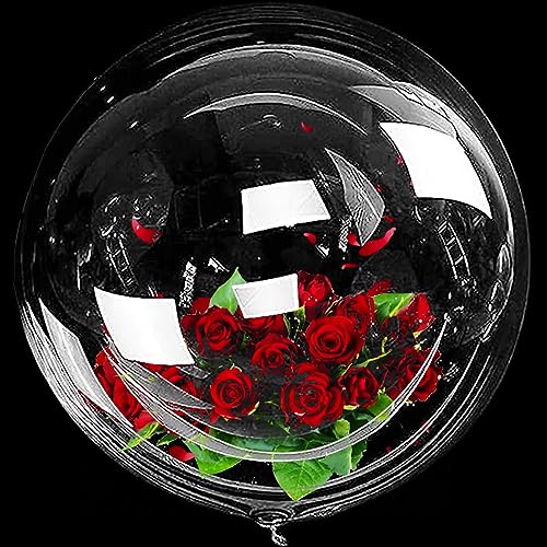 90cm Jumbo Bobo Klar Luftballons, 6 Stück BoBo Ballon, Kristall Blase Klar Ballons, Wiederverwendbare Bubble Ballons für Geburtstag Party Hochzeit Jahrestag Geburtstag Party Dekorationen(36Zoll)…