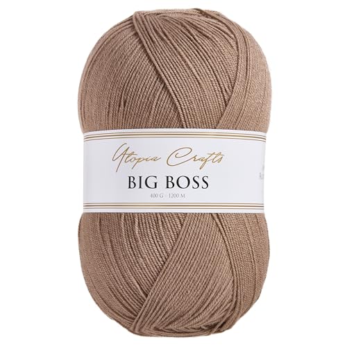 Utopia Crafts Big Boss 400g Knitting & Crochet Yarn 1200m (Cappuccino Beige)