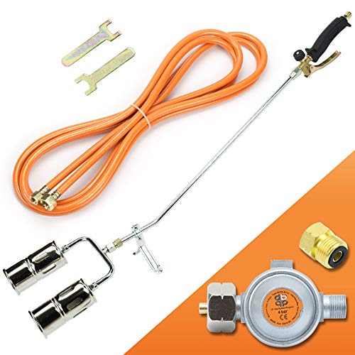 Profi Gasbrenner 110 kW für Dacharbeiten – Dachbrenner mit 2-Düsen-Technologie, Mitteldruckregler 4 bar und Adapter für effizientes und sicheres Arbeiten SN0285R