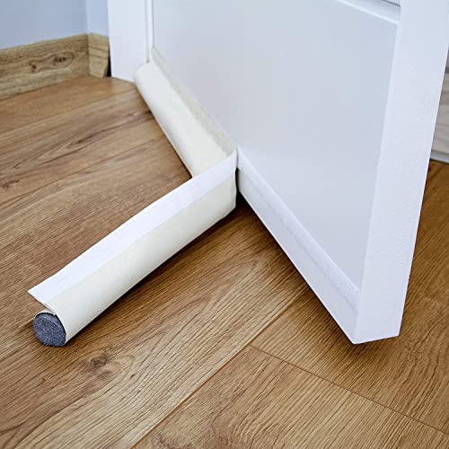 BAZERGA Zugluftstopper, 90 cm, einseitig mit Selbstklebender Dichtung, Schutz gegen Luftströme und Lärm, Weather Stripping Door Seal Strip
