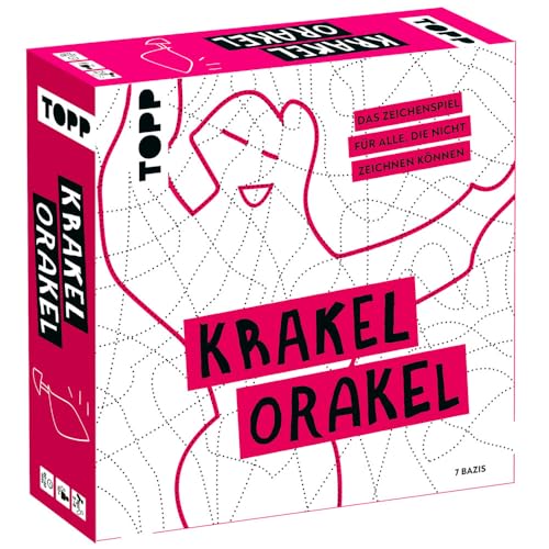 Krakel-Orakel – Das Zeichenspiel für alle, die Nicht zeichnen können. Wer erkennt die schrägen Formen im Linien-Wirrwarr? 2–8 Personen | ab 10 Jahren | 30 Minuten | Finalist Spiel des Jahres
