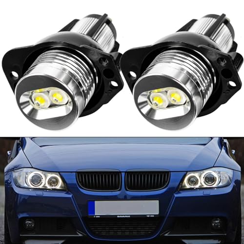 AUTOXBERT 2 Stück LED Angel Eyes für BMW E90 E91, 12V 6000K Angel Eyes Halo Ring Weißes Licht Hohe Helligkeit