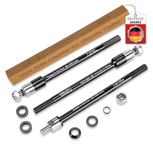 Liebdorf® Steckachse Fahrradanhänger - M12 Adapter für alle Längen - Fahrradanhänger Kupplung - Fahrrad Steckachsenadapter (M12 x 1.0)