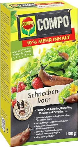 COMPO Schneckenkorn - 1,1 kg - regenfestes Streugranulat gegen Nacktschnecken, für den ökologischen Landbau geeignet