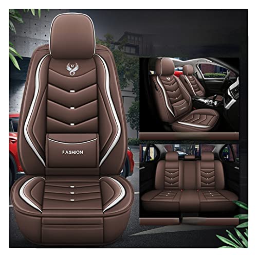 DENGFU Kompatibel mit Autositzbezügen, universal, komplettes Set, Zubehör für Isuzu Tous Les modèles D-Max mu-X. Braun Standard