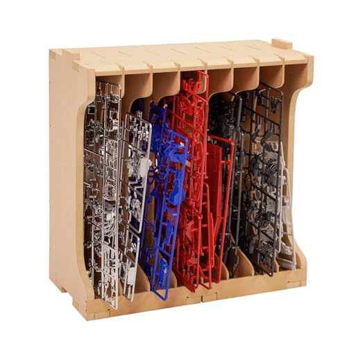 Bucasso-Teile-Regal für Gundam, Modell-Regal, Platzierung Rack, Action-Figuren-DIY-Modellbau-Zubehör, MDF-Material, hölzerne Runner-Stand für Gundam-Hobby-Modellbauteile, GK7