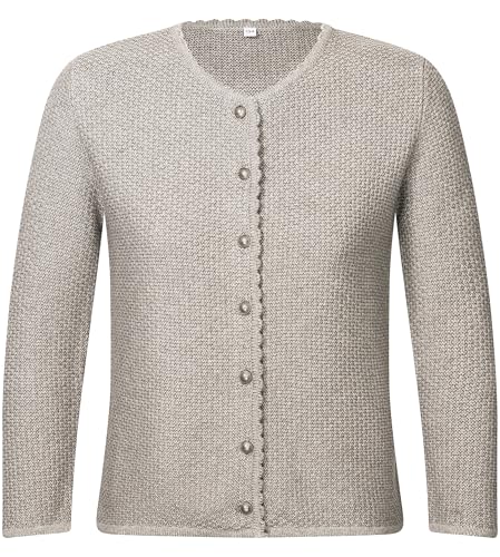 Schöneberger Trachten Couture Trachten Strickjacke Damen, Trachtenjacke aus Wolle im Landhausstil für Oktoberfest, elegante Dirndl Jacke Lena (Silver, XS)