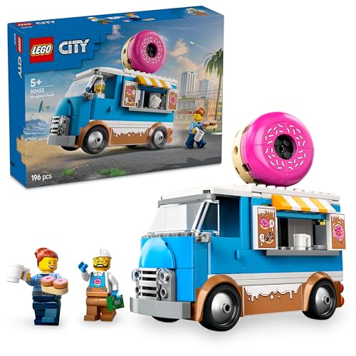 LEGO City Donut Truck - Spielzeug Foodtruck mit 2 Minifiguren Polizist - Bauspielzeug für Jungen und Mädchen ab 5 Jahren - Geschenkidee zum Geburtstag & für Feiertage 60452