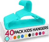 Utopia Home Packung mit 40 Kinderkleiderbügeln - 11,5“ Kunststoff-Baby- und Kinderkleiderbügel für den Kleiderschrank, Für den täglichen Gebrauch, Teal