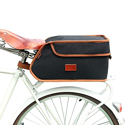 Tourbn wasserdichte Fahrradtasche aus Segeltuch, isoliert, Kühltasche zum Mitnehmen, Lebensmittellieferung, Schwarz