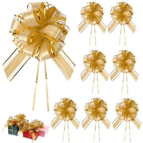 8 Stück Große Geschenkschleife Gold Geschenkschleife Schleife Geschenk Geschenkschleifen Schleife Geschenk Schleife Geschenkbänder Ziehschleife Dekoschleife Geschenkbänder Für Tüten Hochzeit