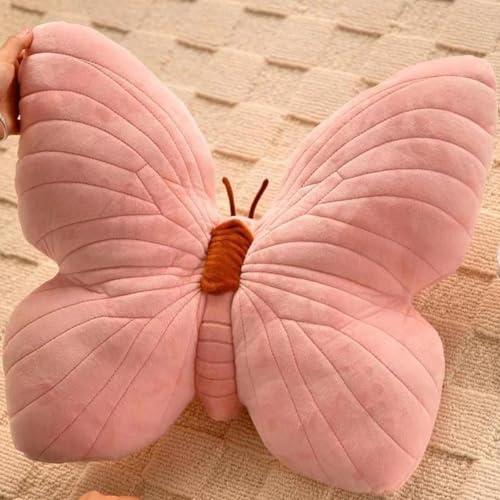 Jeeeun Pink Butterfly Throw Pillow, Butterfly Pillows for Couch and Bed, Comfortable Fluff Butterfly Pillow