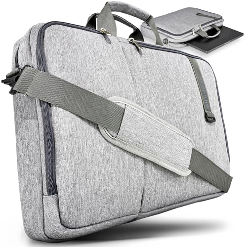 ShieldX Laptoptasche 17 Zoll Aktentasche Wasserabweisend Umhängetasche Schultertasche Businesstasche Laptop Tasche, kompatibel mit Lenovo Acer HP Dell Samsung Microsoft MacBook