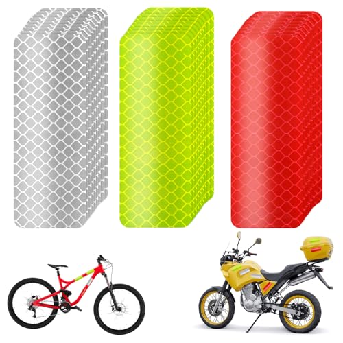 30 Stk Reflektierende Aufkleber,7.8*3cm Sicherheit Warnband,Selbstklebend Reflektor Aufkleber Fahrrad Sicherheit Sticker Sicherheit Reflektorband für Fahrräder,Kleidung,Helme,Motorrad(3 Farben)