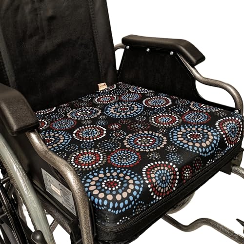 SENIORI Rollstuhlkissen Sitzkissen für Rollstuhl Sitzerhöhungv 42 x 42 x 8 cm Antidekubitus Kissen mit doppelter Schaumstoffschicht (1K. Kreise)