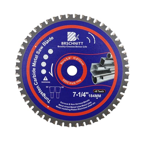 Kreissägeblatt Metall 184mm |48T TCT Metallkreissägeblatt zum Schneiden von Stahl, Aluminium, Kupfer, Metall Baustahl, für Kreissäge und Kappsäge | Metallsägeblatt