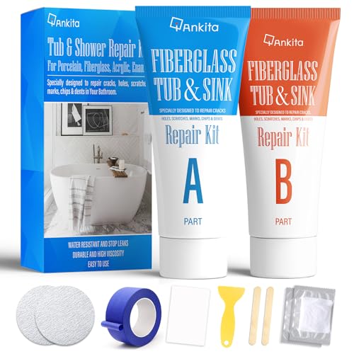 Wannenreparatur-Set weiß, rissige Wanne und Badewannen-Reparatur-Set für Risse, Splitter, Kratzer, Rost, Löcher auf Acryl, Emaille, Porzellan, Fiberglas, Wanne, WC, Waschbecken, Keramikfliesen, Dusche