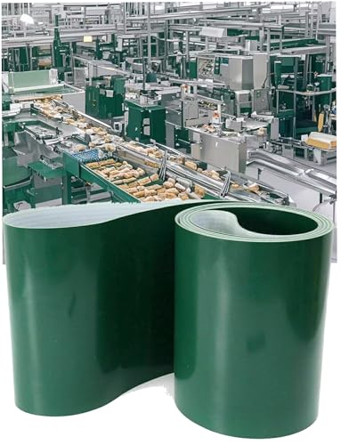 Generisch Leichtes, flaches Förderband aus grünem PVC, 2 mm Dickes industrielles Förderband for Fließbänder, Verpackung, Lebensmittelverarbeitung und Materialhandhabung(50x100x0.2cm)