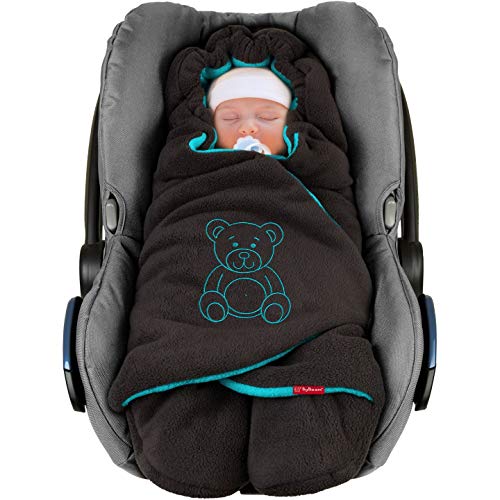 ByBoom Baby Winter-Einschlagdecke "Das Original mit dem Bären", Universal für Babyschale, Autositz, Kinderwagen oder Buggy