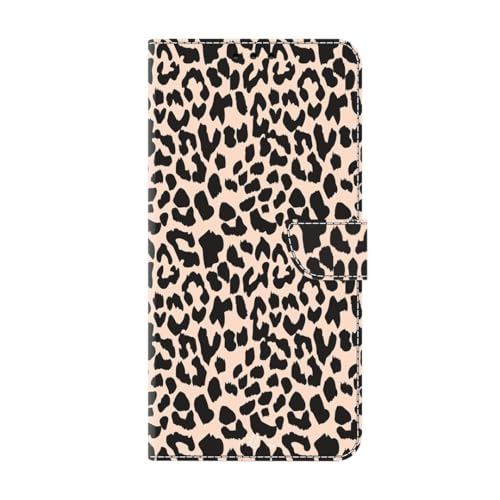 Handyhülle Kompatibel mit Xiaomi Redmi Note 12 4G Hülle Flip Lederhülle, für Xiaomi Redmi Note 12 4G Handyhülle Book Case Wallet PU Leder Tasche und Magnet Kartenfach Bumper Schutzhülle Leopard