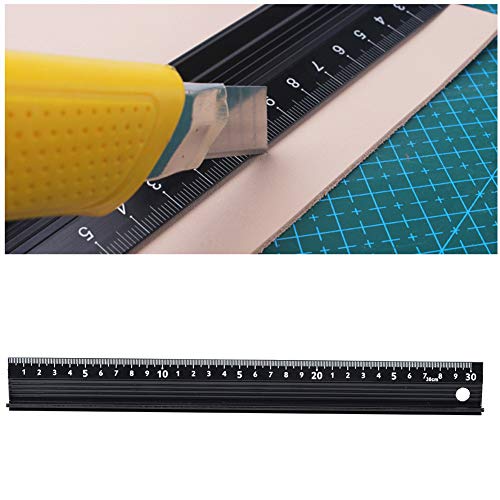 Schneidelineal Schneidelineal aus Aluminiumlegierung Stabiles, Einfach zu Verwendendes Messwerkzeug Breite Anwendungen für Gerades Schneiden (L-förmig 30 cm)