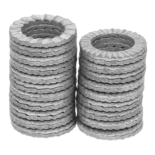 MAGICLULU 20 Stück Keilsicherungsscheiben Aus Manganstahl, M10, Hochfeste Anti-vibrations-sicherungsscheiben Für Schrauben Und Bolzen, Robuste Befestigungselemente, Silber