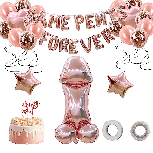 JGA Deko Frauen, Junggesellenabschied Frauen Dekoration Luftballons, Bride To Be Ballons Rosegold, mit Konfetti Luftballons Banner Folienballons für Bachelorette Abschied Party (Design A)