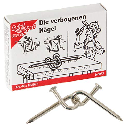 Bartl 102575 Mini-Metall-Puzzle Die verbogenen Nägel aus 2 kleinen Metallteilen