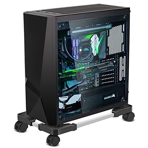 Whchiy CPU Ständer Computer Desktop Ständer Universal Einstellbare CPU Halterung mit 4 Rollen Unter Schreibtisch