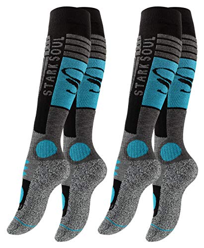 STARK SOUL Damen 4129_A Socken, Schwarz/Grau/Türkis, 39-42